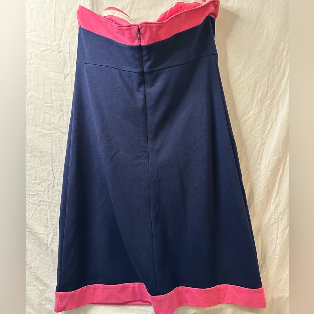 Lilly Pulitzer Strapless Colorblock Dress Pink & Navy Mini Size S - Picture 7 of 8